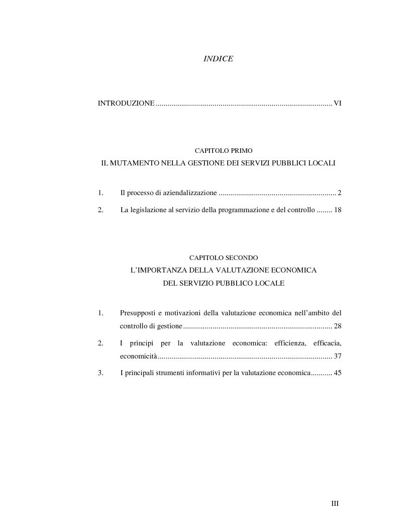 Indice della tesi: Le rilevazioni di costo nelle aziende di igiene urbana. Il caso Quadrifoglio S.p.A., Pagina 1