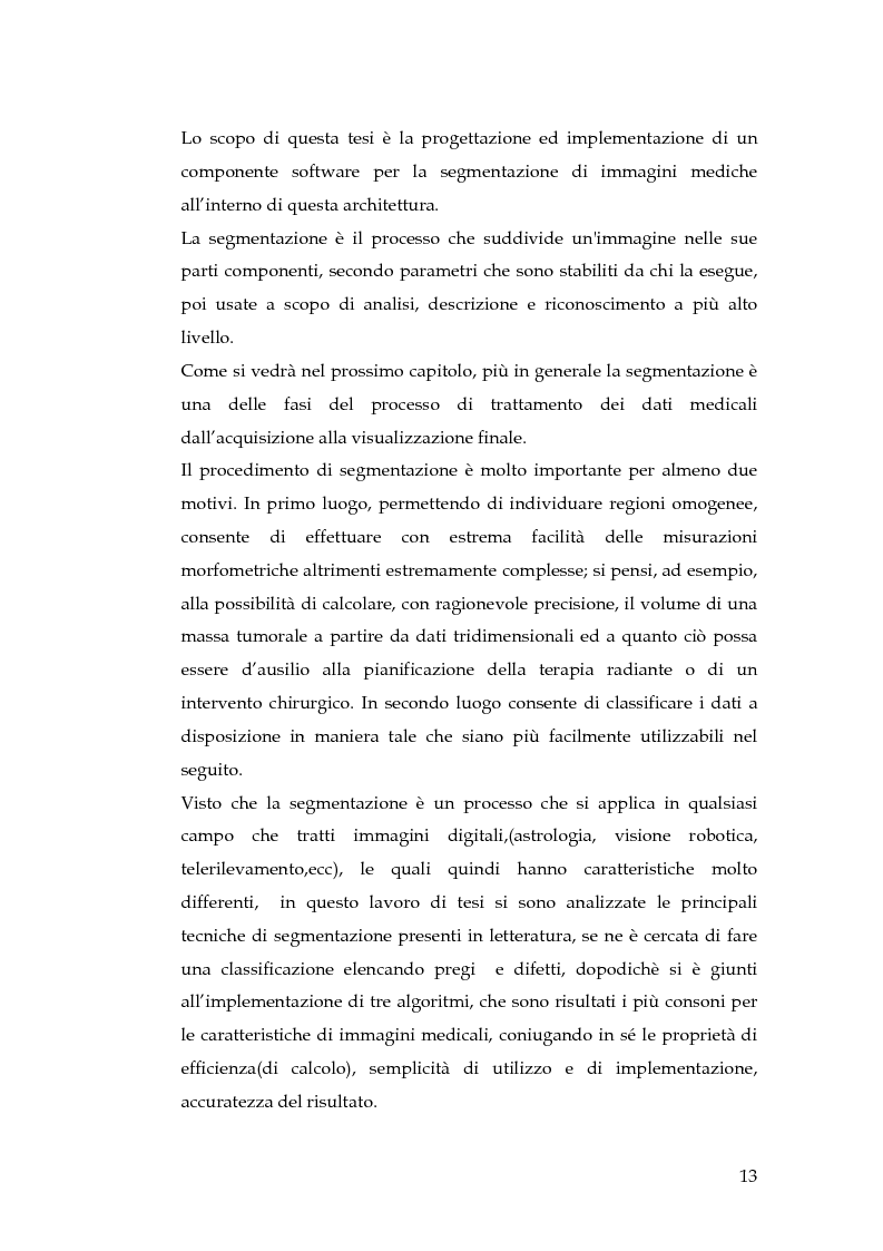Anteprima della tesi: Realizzazione di un componente software per la segmentazione di immagini in un ambiente per il Medical Imaging, Pagina 7