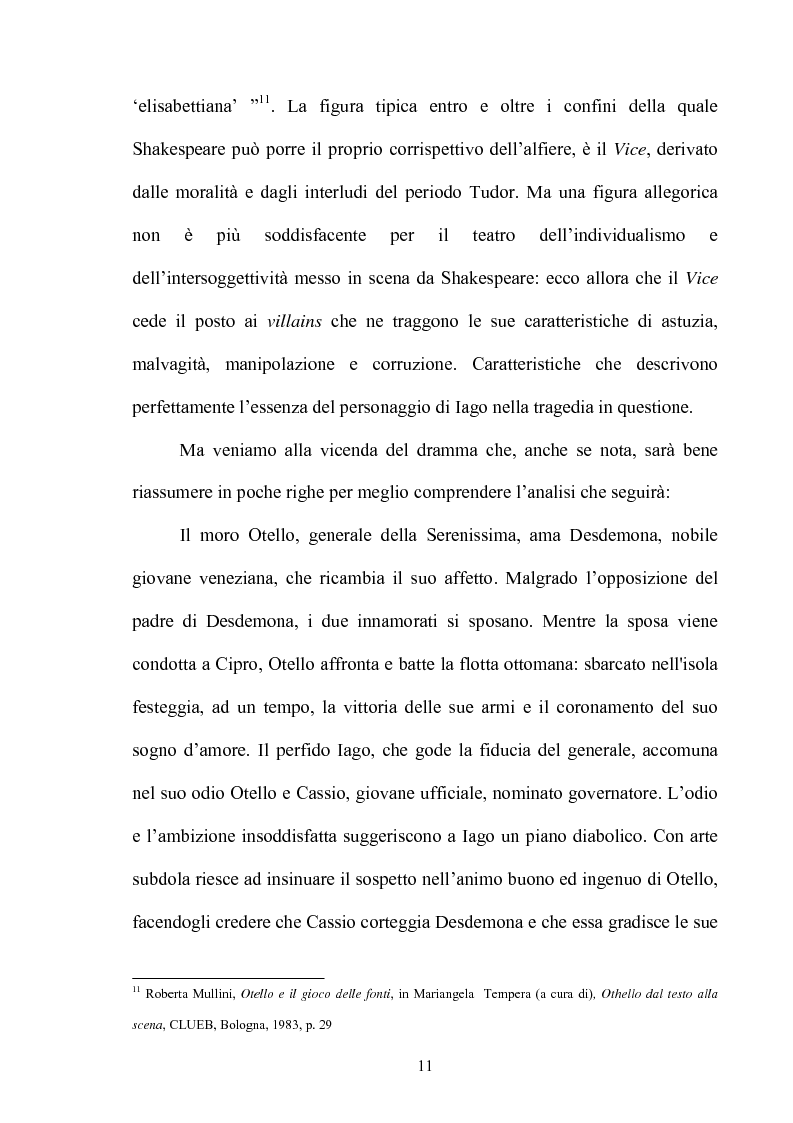 Anteprima della tesi: ''Othello'': dal testo shakespeariano all'immagine cinematografica, Pagina 10