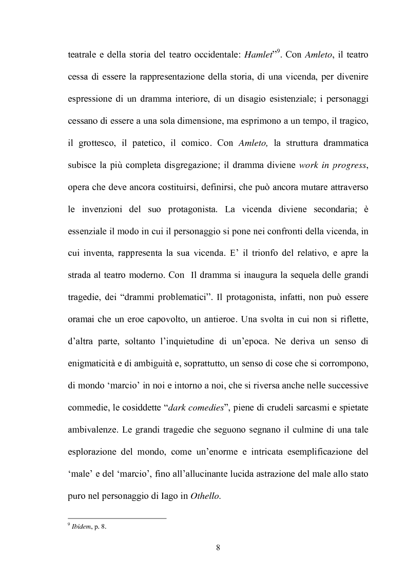 Anteprima della tesi: ''Othello'': dal testo shakespeariano all'immagine cinematografica, Pagina 7