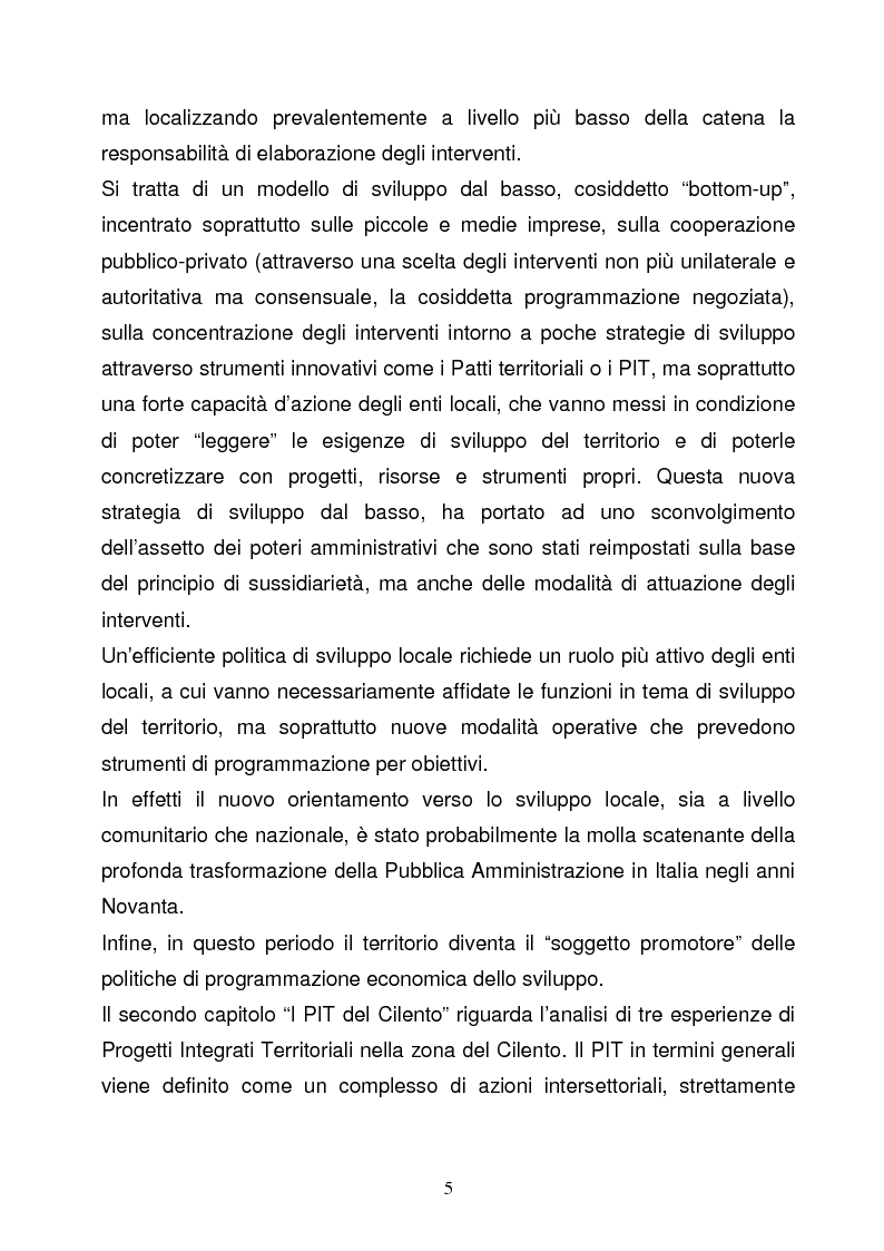 Anteprima della tesi: La Programmazione Territoriale: il caso del Cilento, Pagina 3