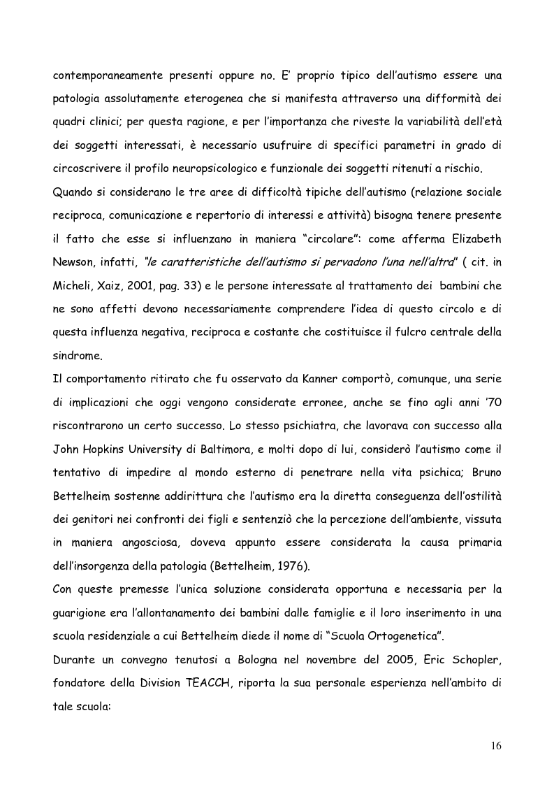 Anteprima della tesi: Bambini autistici inseriti nella scuola primaria: problemi e prospettive, Pagina 12