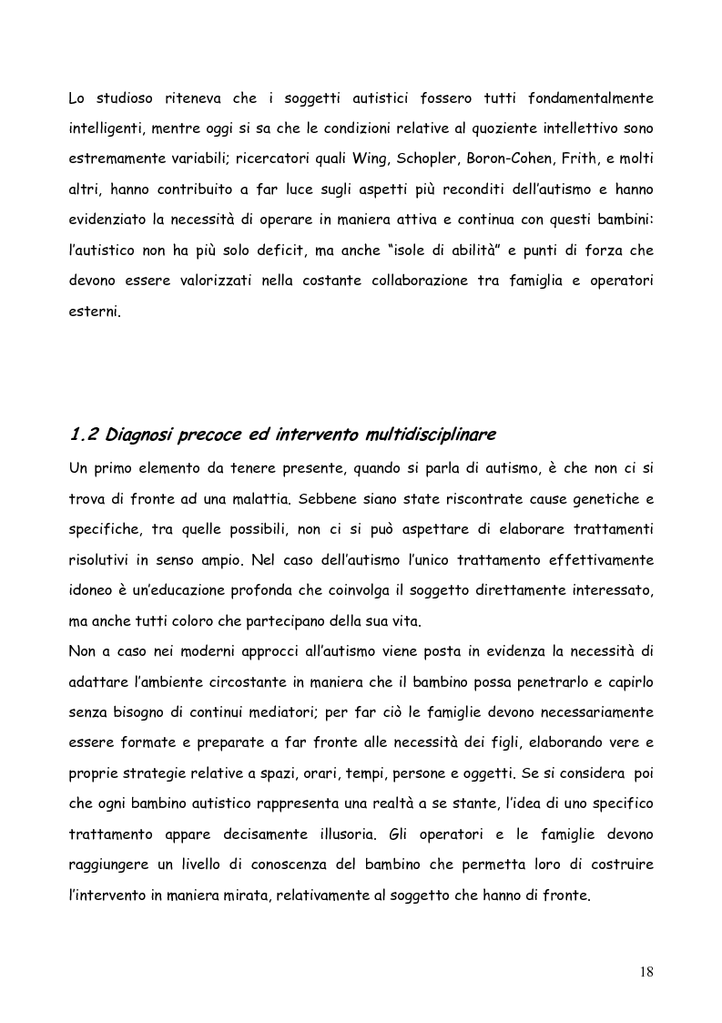 Anteprima della tesi: Bambini autistici inseriti nella scuola primaria: problemi e prospettive, Pagina 14