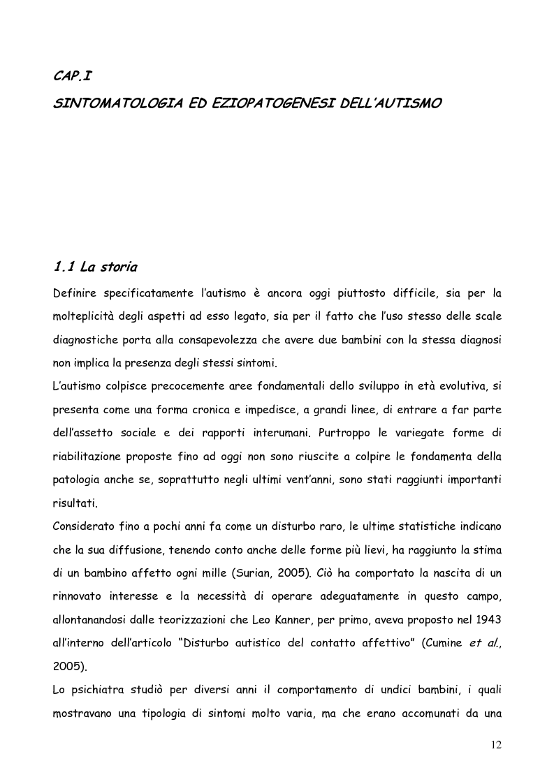 Anteprima della tesi: Bambini autistici inseriti nella scuola primaria: problemi e prospettive, Pagina 8