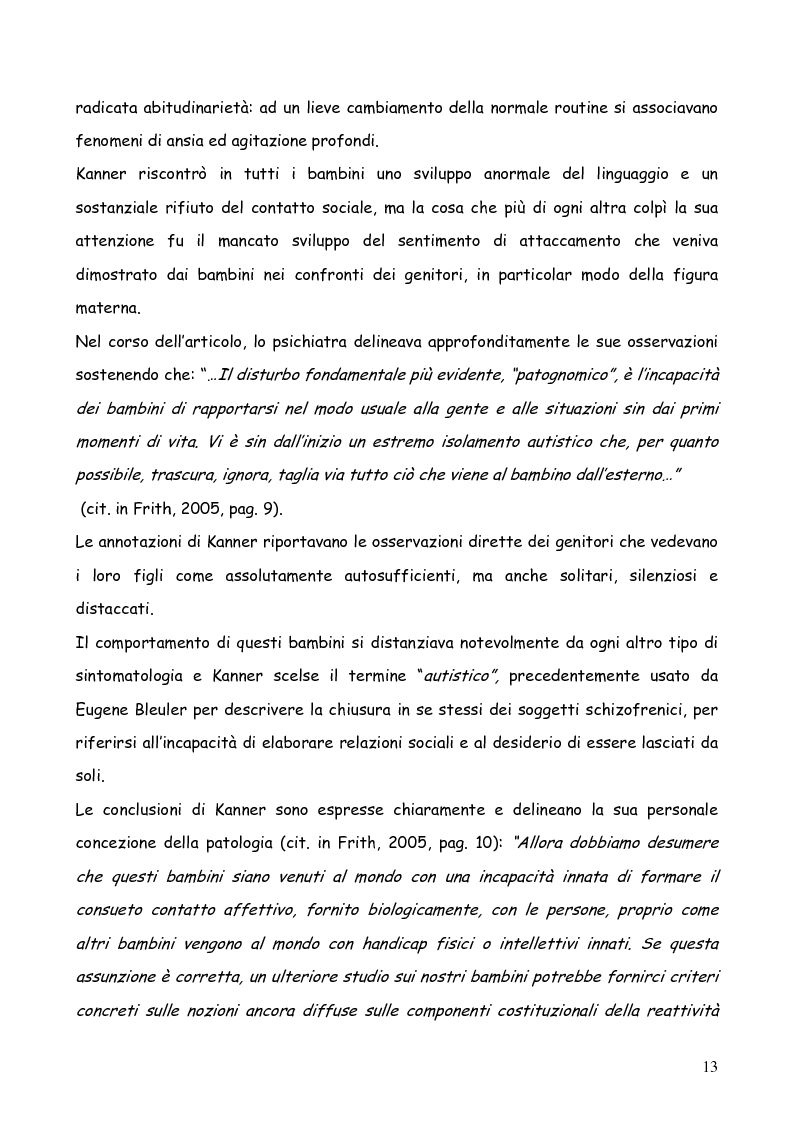 Anteprima della tesi: Bambini autistici inseriti nella scuola primaria: problemi e prospettive, Pagina 9
