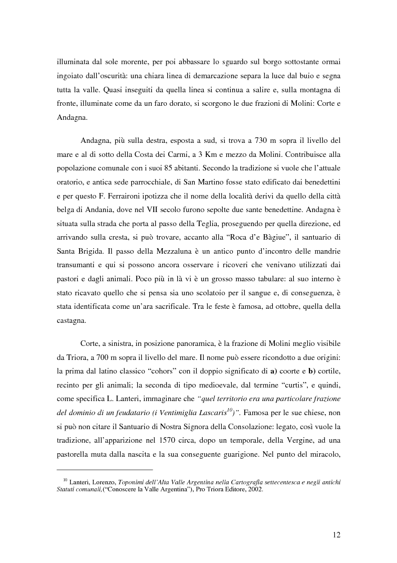 Anteprima della tesi: ''Triora e il Paese delle Streghe'' Vita e mutamenti di un borgo dell'estremo ponente ligure, Pagina 10