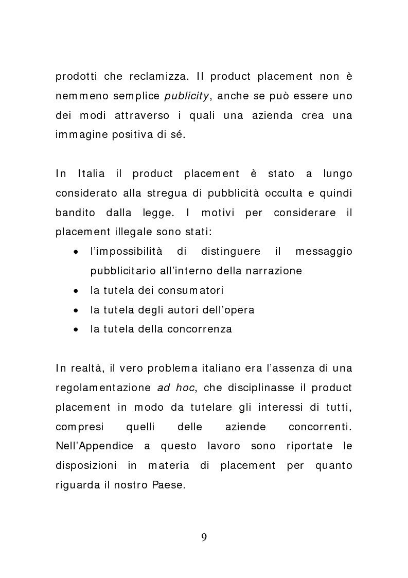 Anteprima della tesi: Ciak: il prodotto va in scena. Potenzialità e limiti del product placement, Pagina 4