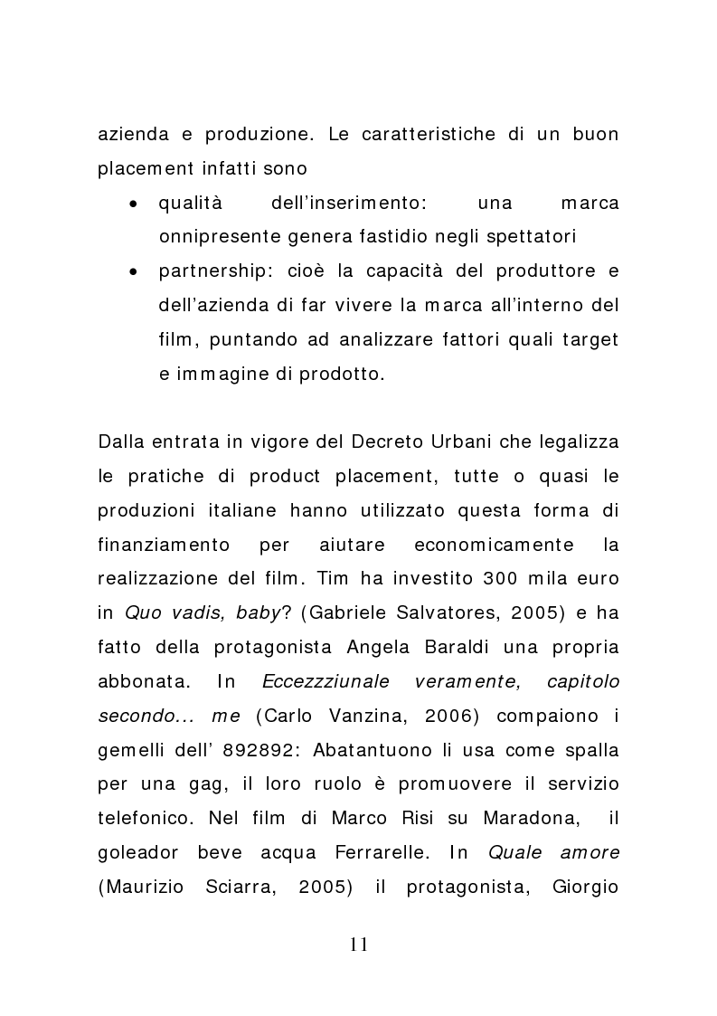 Anteprima della tesi: Ciak: il prodotto va in scena. Potenzialità e limiti del product placement, Pagina 6