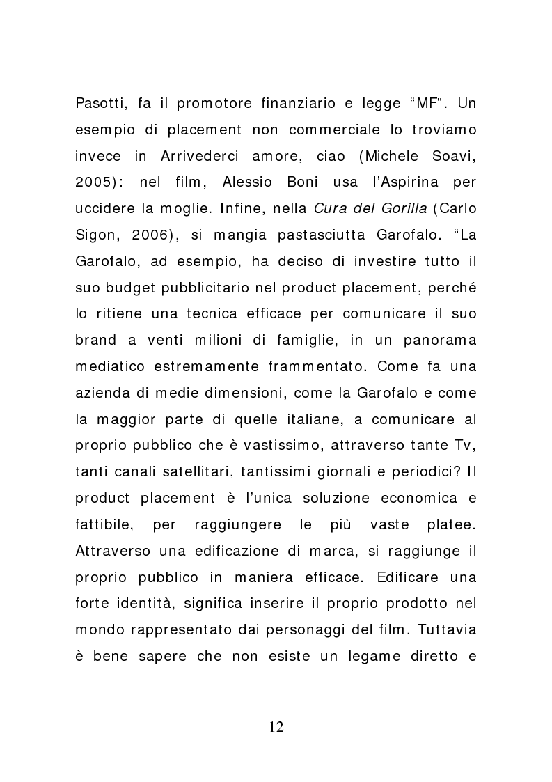 Anteprima della tesi: Ciak: il prodotto va in scena. Potenzialità e limiti del product placement, Pagina 7