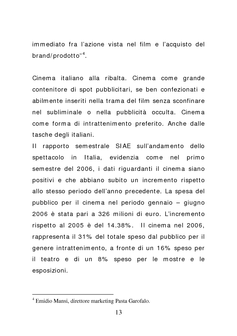 Anteprima della tesi: Ciak: il prodotto va in scena. Potenzialità e limiti del product placement, Pagina 8