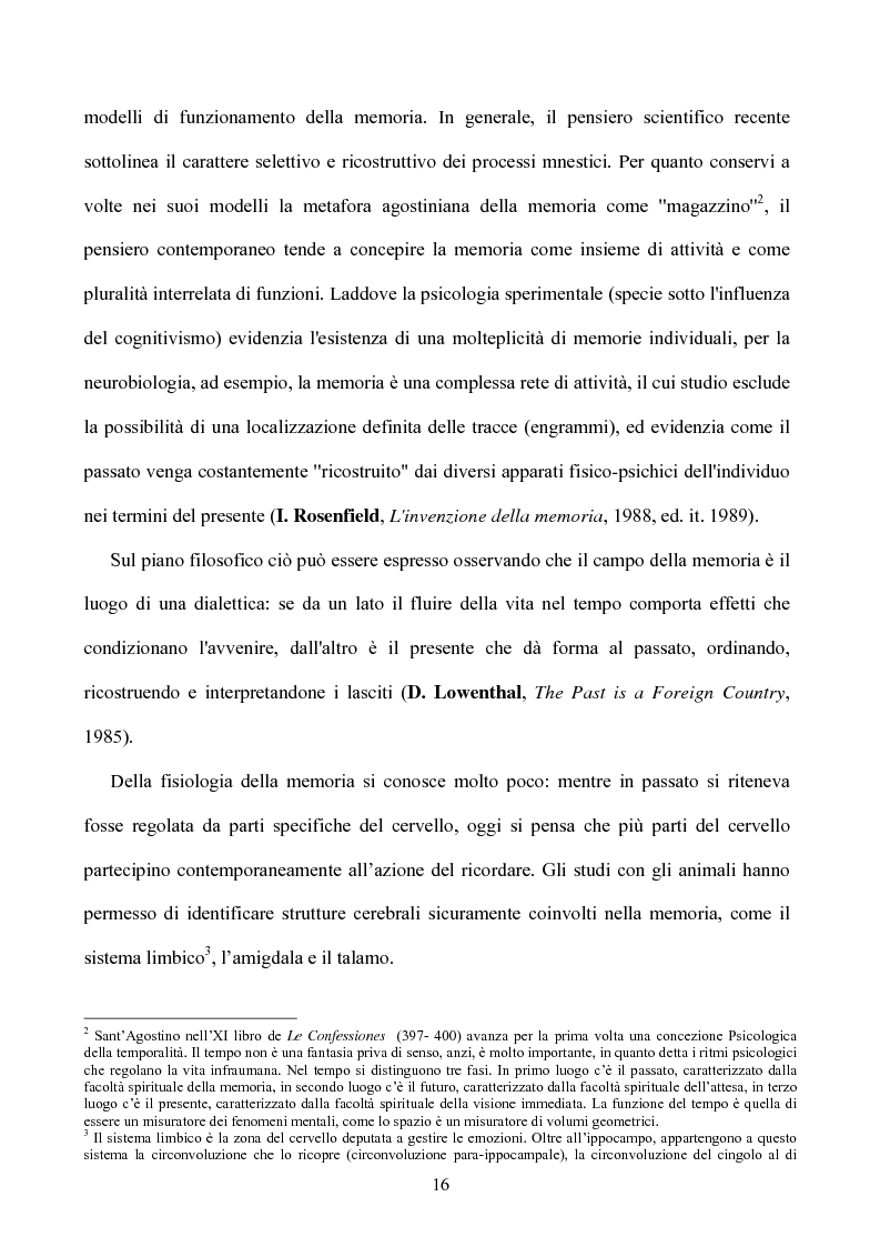 Anteprima della tesi: Memoria: solo virtù, o anche qualche vizio? (Ricerca Sperimentale), Pagina 11