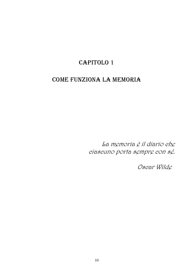 Anteprima della tesi: Memoria: solo virtù, o anche qualche vizio? (Ricerca Sperimentale), Pagina 5