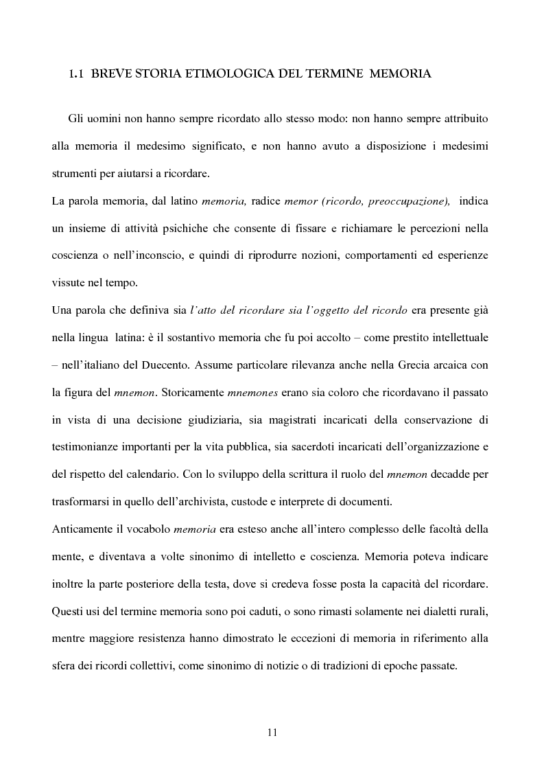 Anteprima della tesi: Memoria: solo virtù, o anche qualche vizio? (Ricerca Sperimentale), Pagina 6