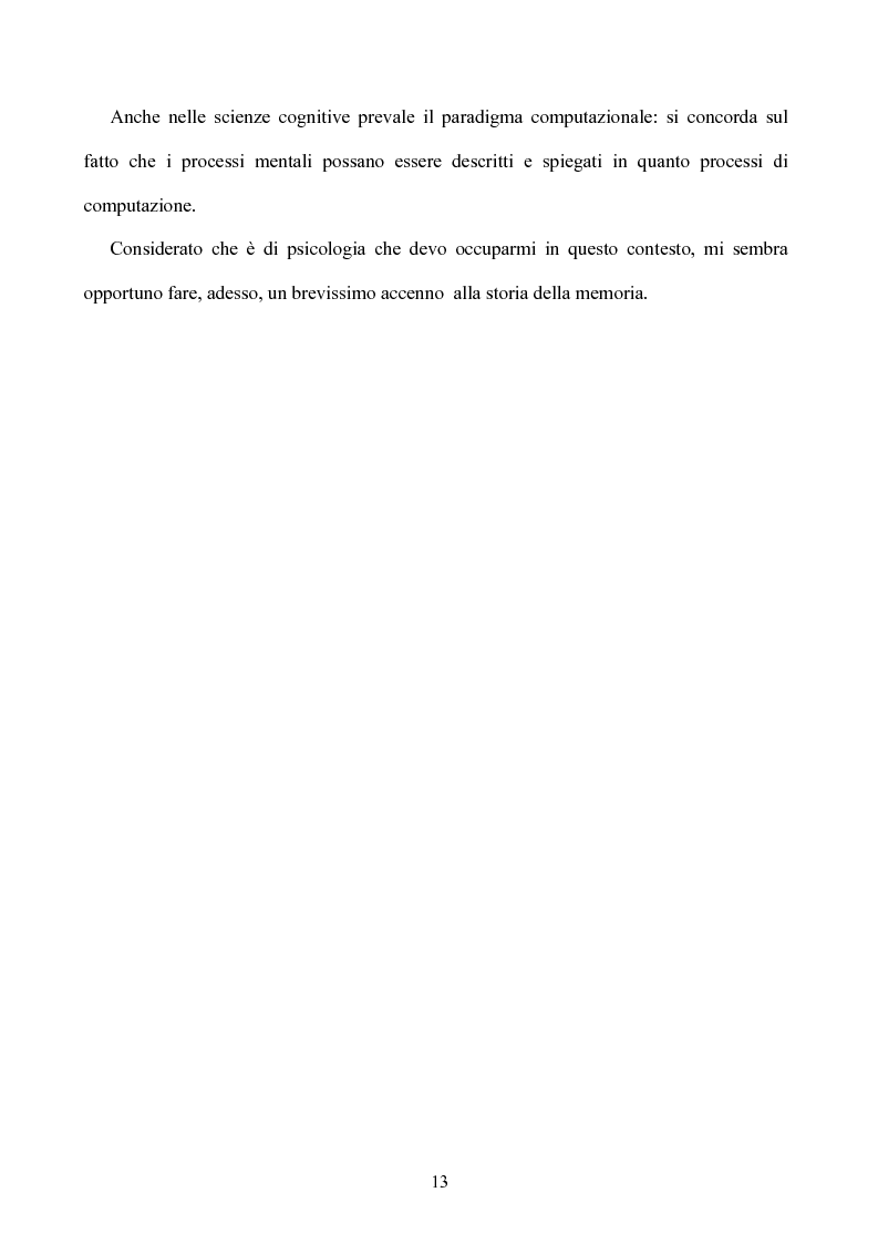 Anteprima della tesi: Memoria: solo virtù, o anche qualche vizio? (Ricerca Sperimentale), Pagina 8