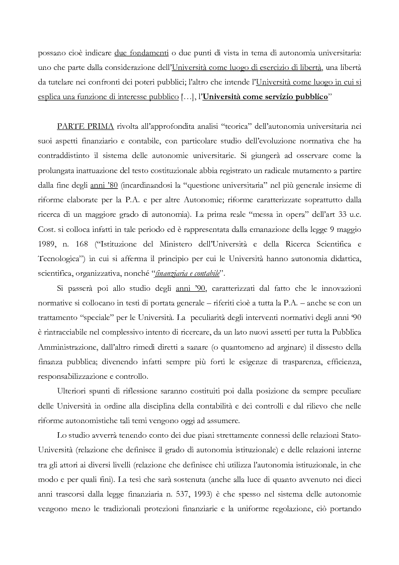 Anteprima della tesi: L'autonomia finanziaria e contabile delle Università. Un caso pratico: il Politecnico di Milano, Pagina 3