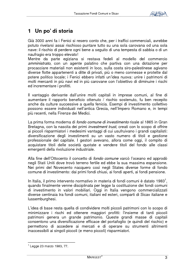 Anteprima della tesi: Tassazione Fondi Comuni e Sicav, Pagina 3