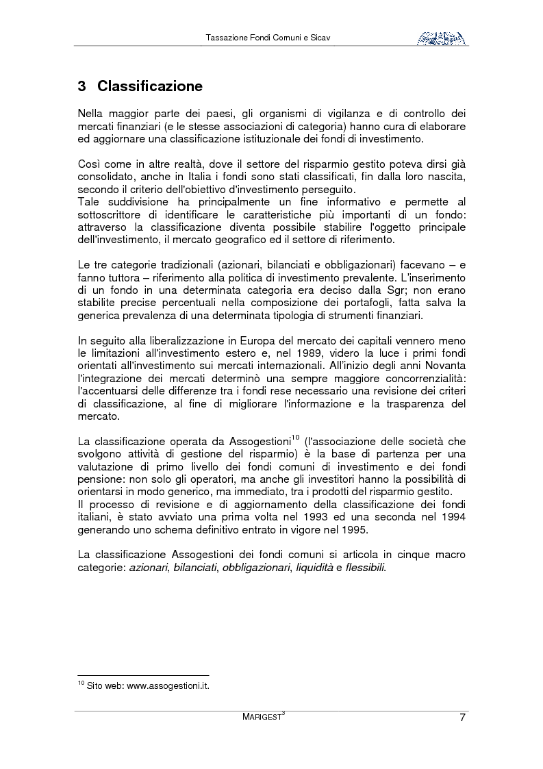 Anteprima della tesi: Tassazione Fondi Comuni e Sicav, Pagina 7
