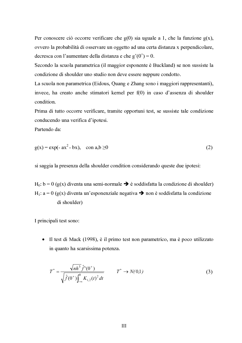 Anteprima della tesi: Metodi “Kernel” per la stima della densità di una popolazione biologica nel campionamento “Line Transect”, Pagina 3