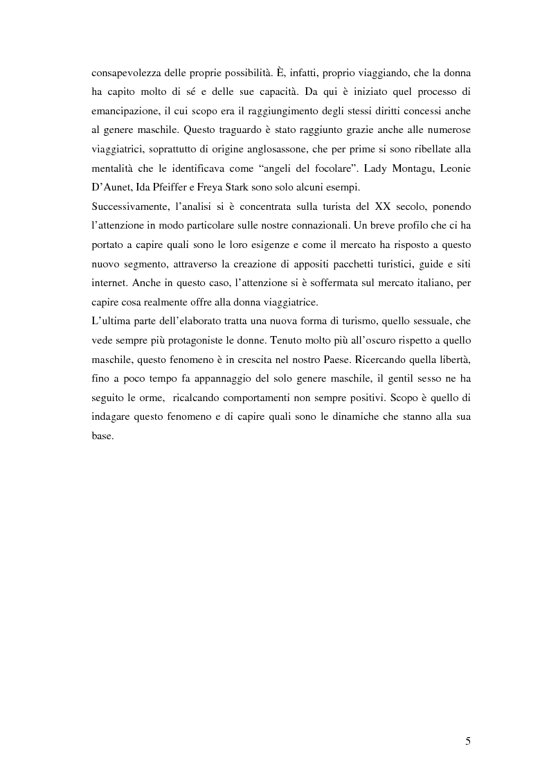 Anteprima della tesi: Turismo femminile: dalle viaggiatrici dell'antichità alle turiste sessuali di oggi, Pagina 2