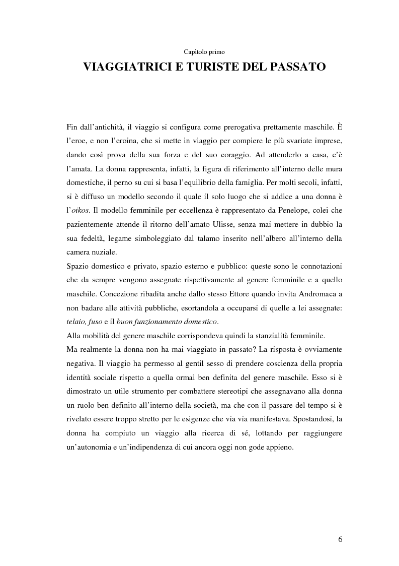 Anteprima della tesi: Turismo femminile: dalle viaggiatrici dell'antichità alle turiste sessuali di oggi, Pagina 3