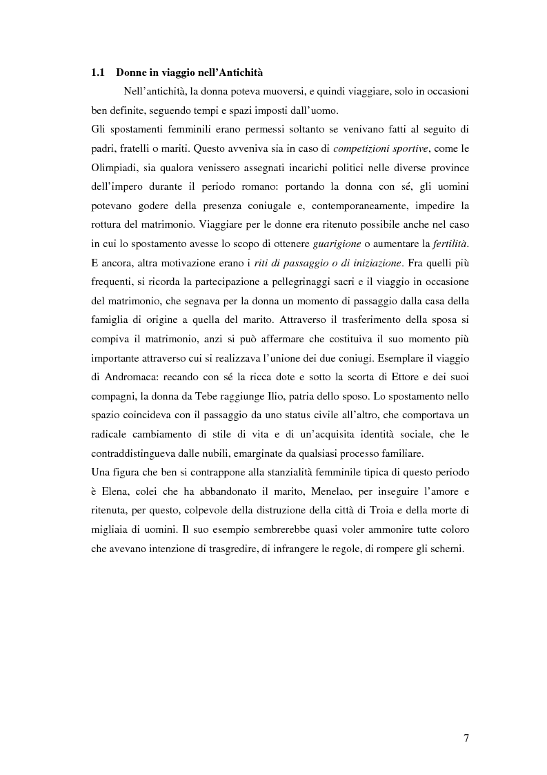 Anteprima della tesi: Turismo femminile: dalle viaggiatrici dell'antichità alle turiste sessuali di oggi, Pagina 4
