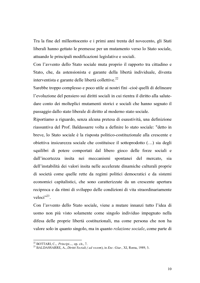 Anteprima della tesi: La salute come diritto fondamentale e interesse collettivo, Pagina 10
