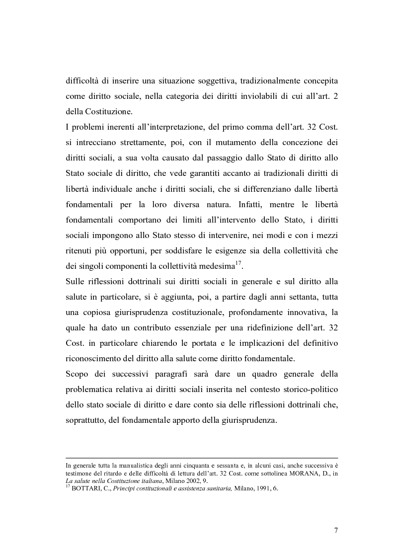 Anteprima della tesi: La salute come diritto fondamentale e interesse collettivo, Pagina 7