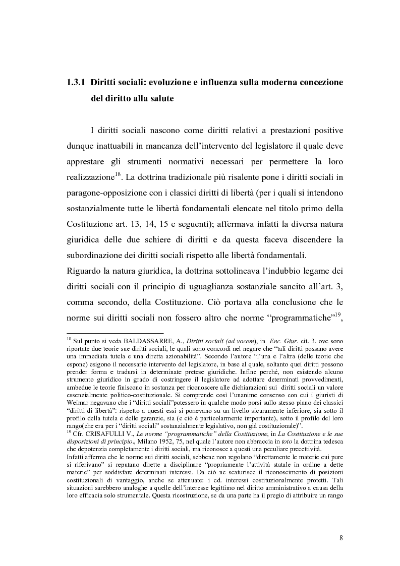 Anteprima della tesi: La salute come diritto fondamentale e interesse collettivo, Pagina 8