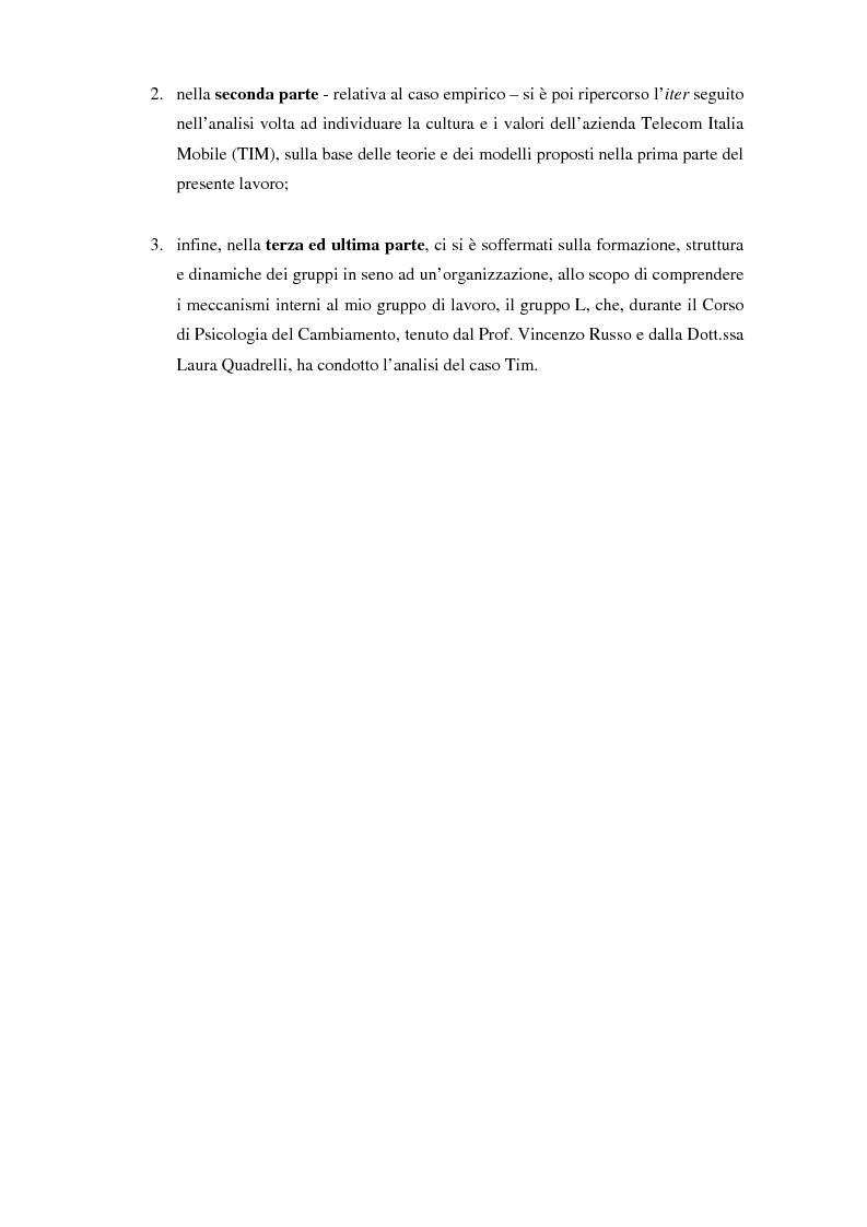 Anteprima della tesi: Comunicazione, cultura e identità di un'organizzazione. Il caso Tim., Pagina 3
