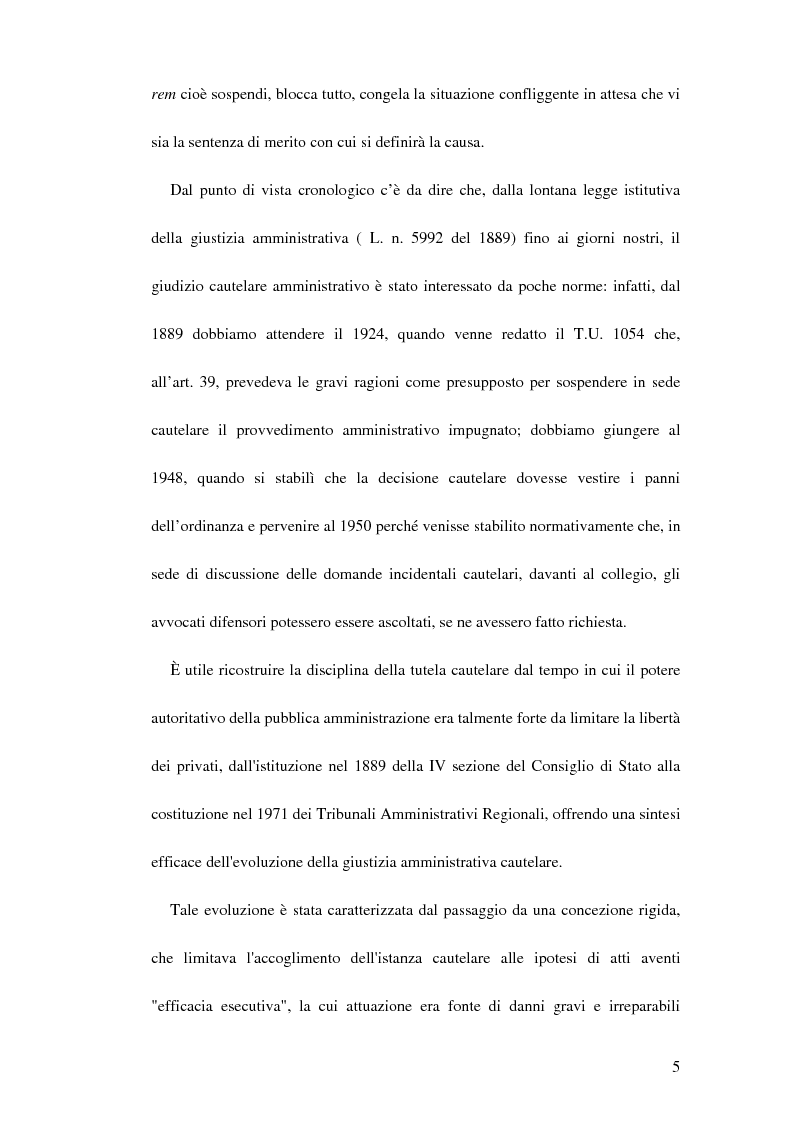 Anteprima della tesi: Le ordinanze cautelari atipiche nel nuovo processo amministrativo, Pagina 4