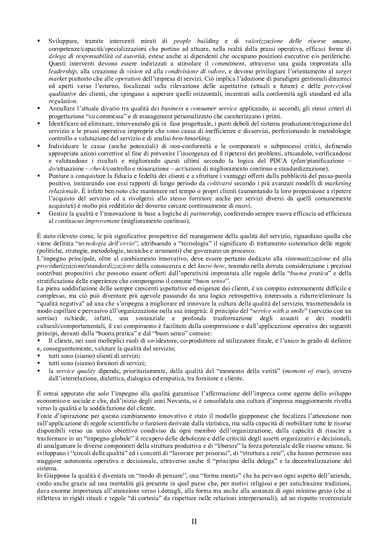 Anteprima della tesi: Il peso dell'intangibile. La gestione della qualità e la soddisfazione del cliente nelle aziende di servizi, Pagina 2