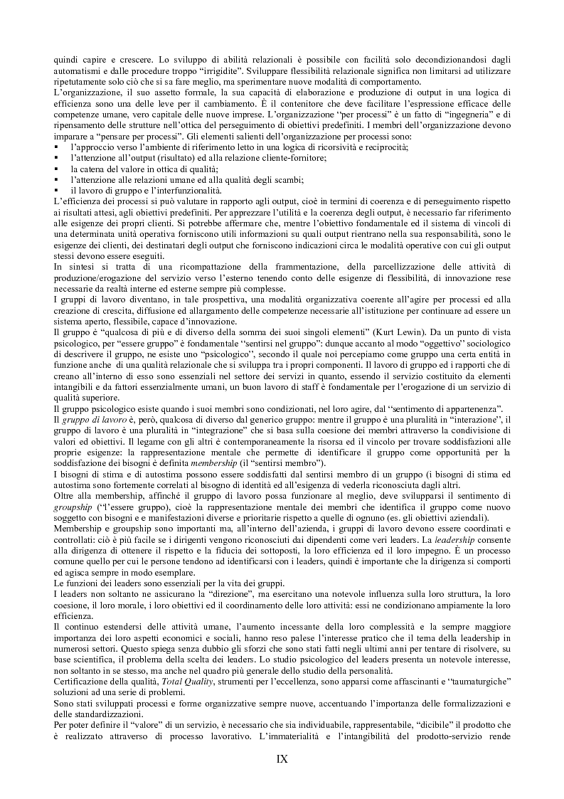 Anteprima della tesi: Il peso dell'intangibile. La gestione della qualità e la soddisfazione del cliente nelle aziende di servizi, Pagina 9