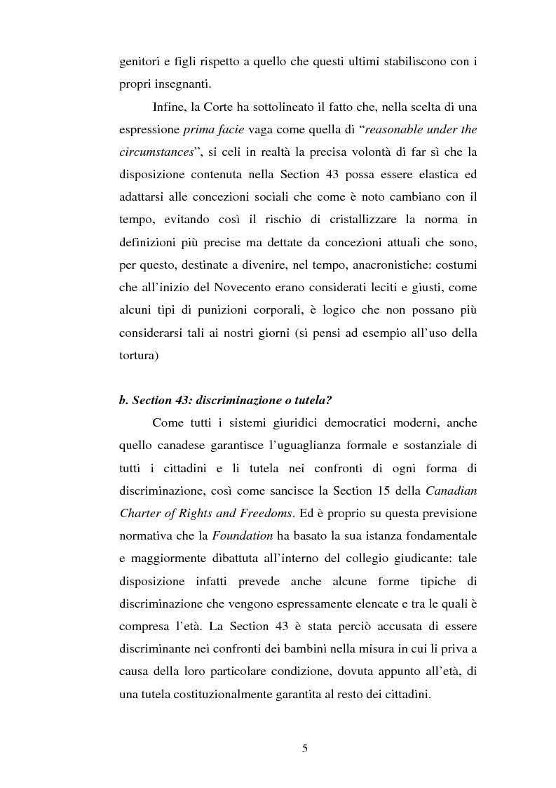 Anteprima della tesi: Lo ius corrigendi in una recente sentenza della Corte Suprema Canadese, Pagina 5