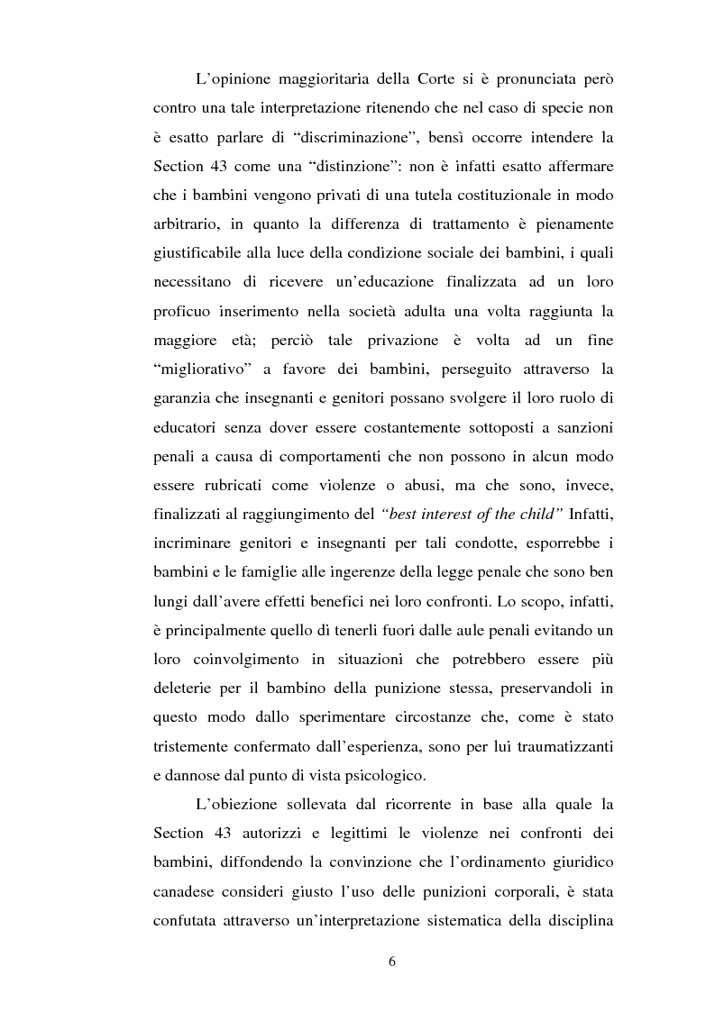 Anteprima della tesi: Lo ius corrigendi in una recente sentenza della Corte Suprema Canadese, Pagina 6