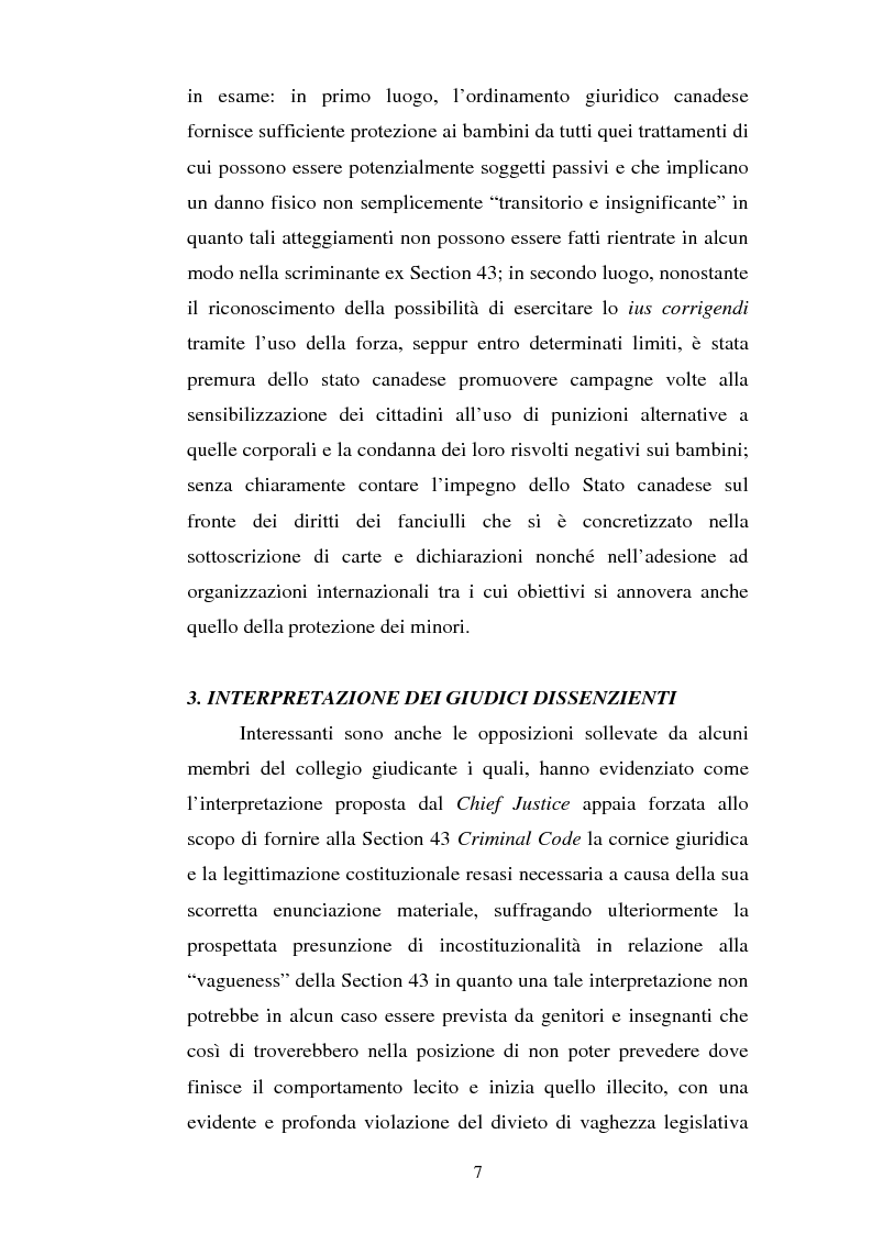 Anteprima della tesi: Lo ius corrigendi in una recente sentenza della Corte Suprema Canadese, Pagina 7