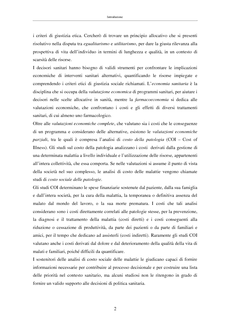 Anteprima della tesi: Il costo sociale delle patologie: il caso dell'obesità, Pagina 2