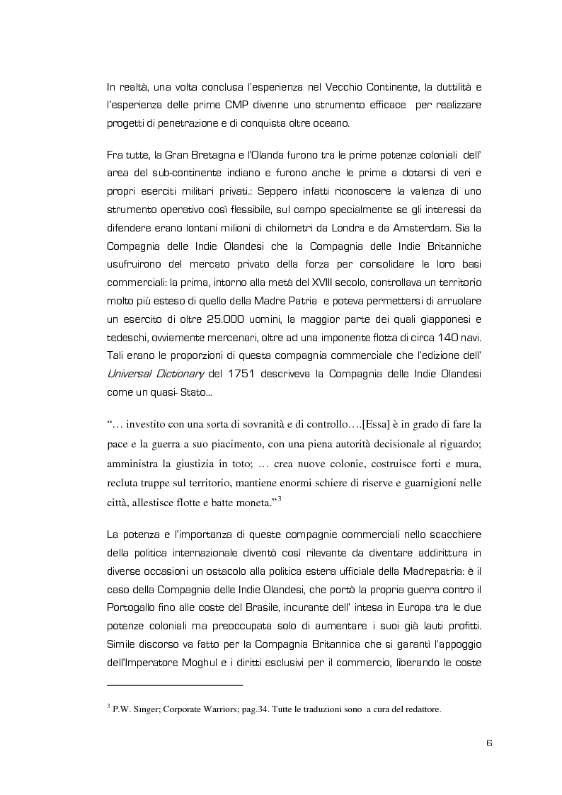 Anteprima della tesi: La Valenza delle Compagnie Militari Private nelle Aree di Crisi e di Conflittualità, Pagina 6