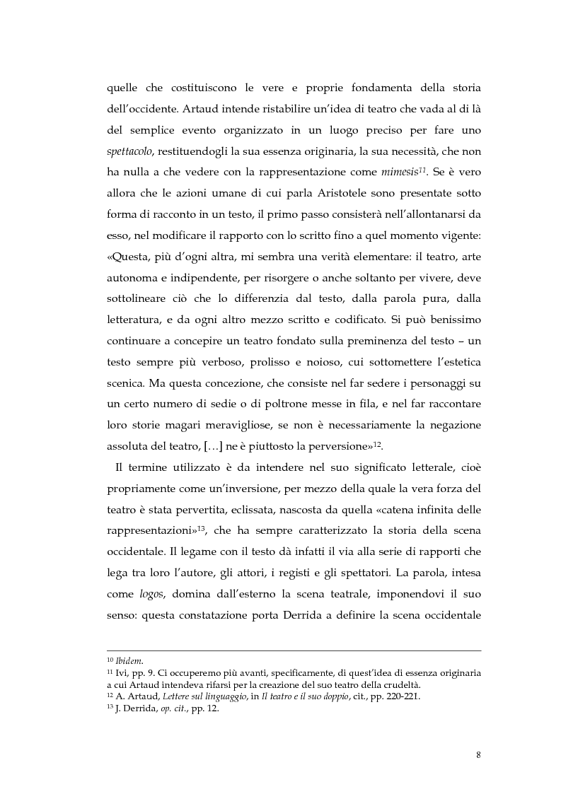 Anteprima della tesi: Il teatro della non-rappresentazione di Carmelo Bene. Contatti e divergenze con Antonin Artaud, Pagina 6