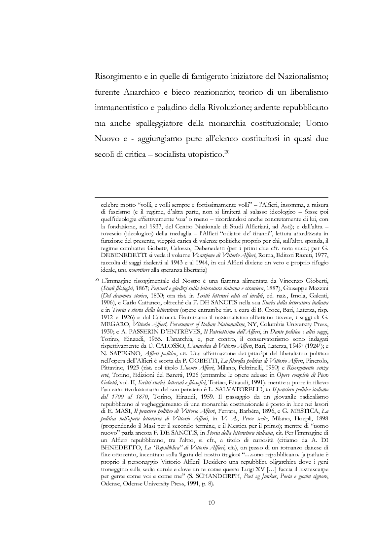 Anteprima della tesi: "Nel fango i vili intanto al suol conficco" - Vittorio Alfieri fra politica e letteratura, Pagina 10