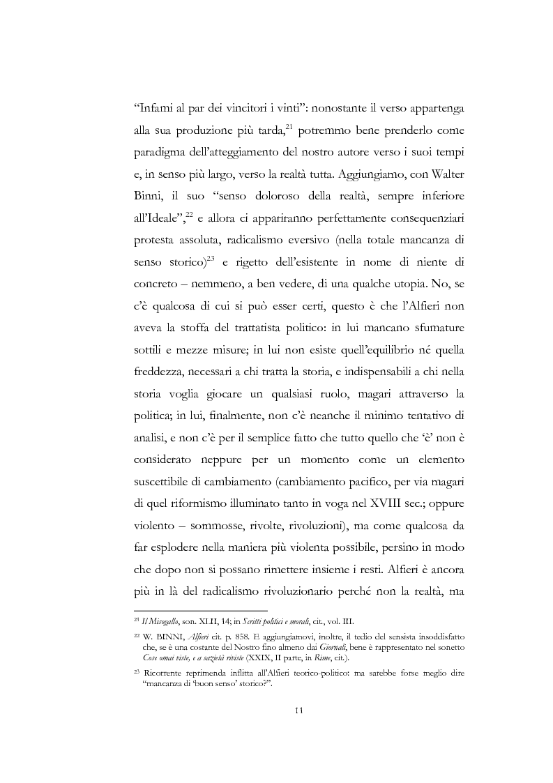 Anteprima della tesi: "Nel fango i vili intanto al suol conficco" - Vittorio Alfieri fra politica e letteratura, Pagina 11