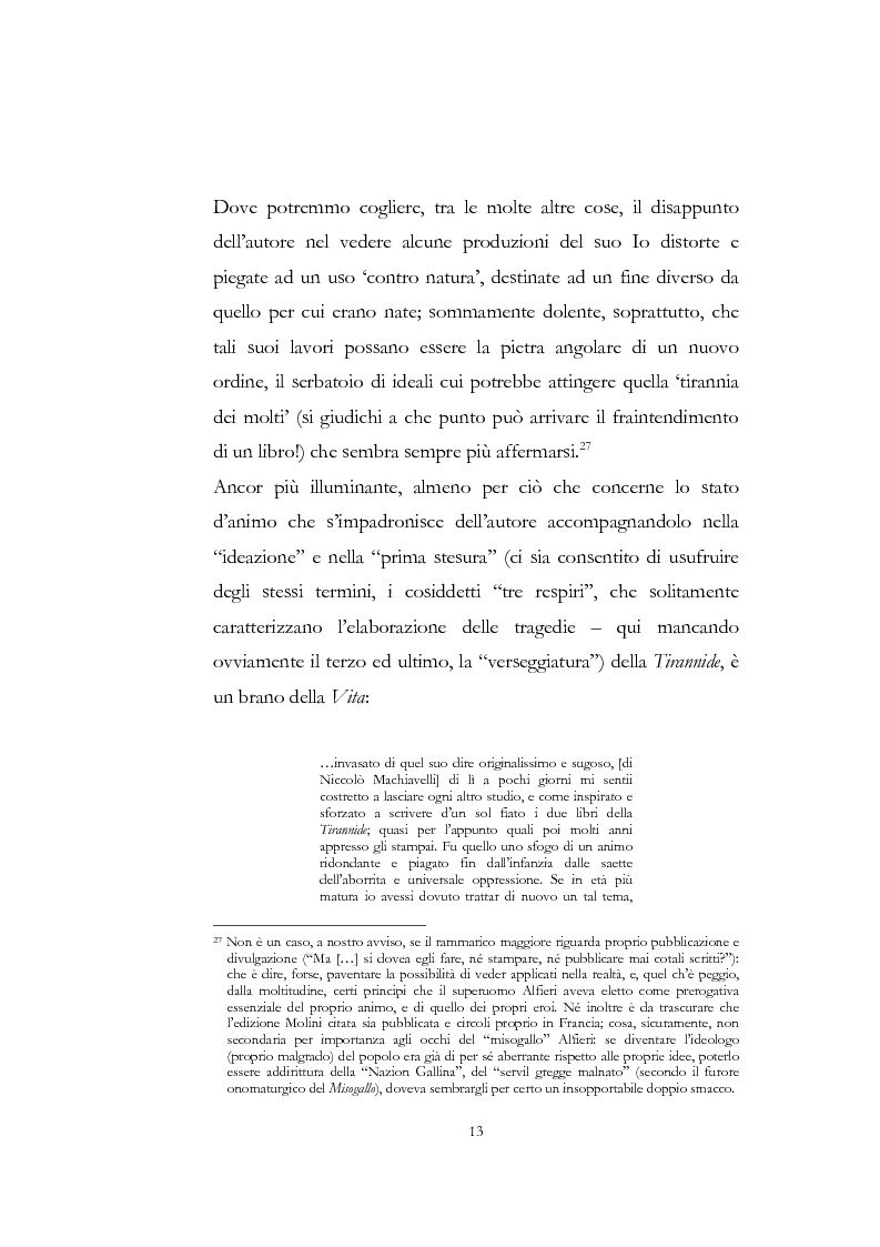 Anteprima della tesi: "Nel fango i vili intanto al suol conficco" - Vittorio Alfieri fra politica e letteratura, Pagina 13
