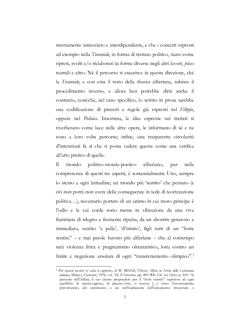 Anteprima della tesi: "Nel fango i vili intanto al suol conficco" - Vittorio Alfieri fra politica e letteratura, Pagina 2