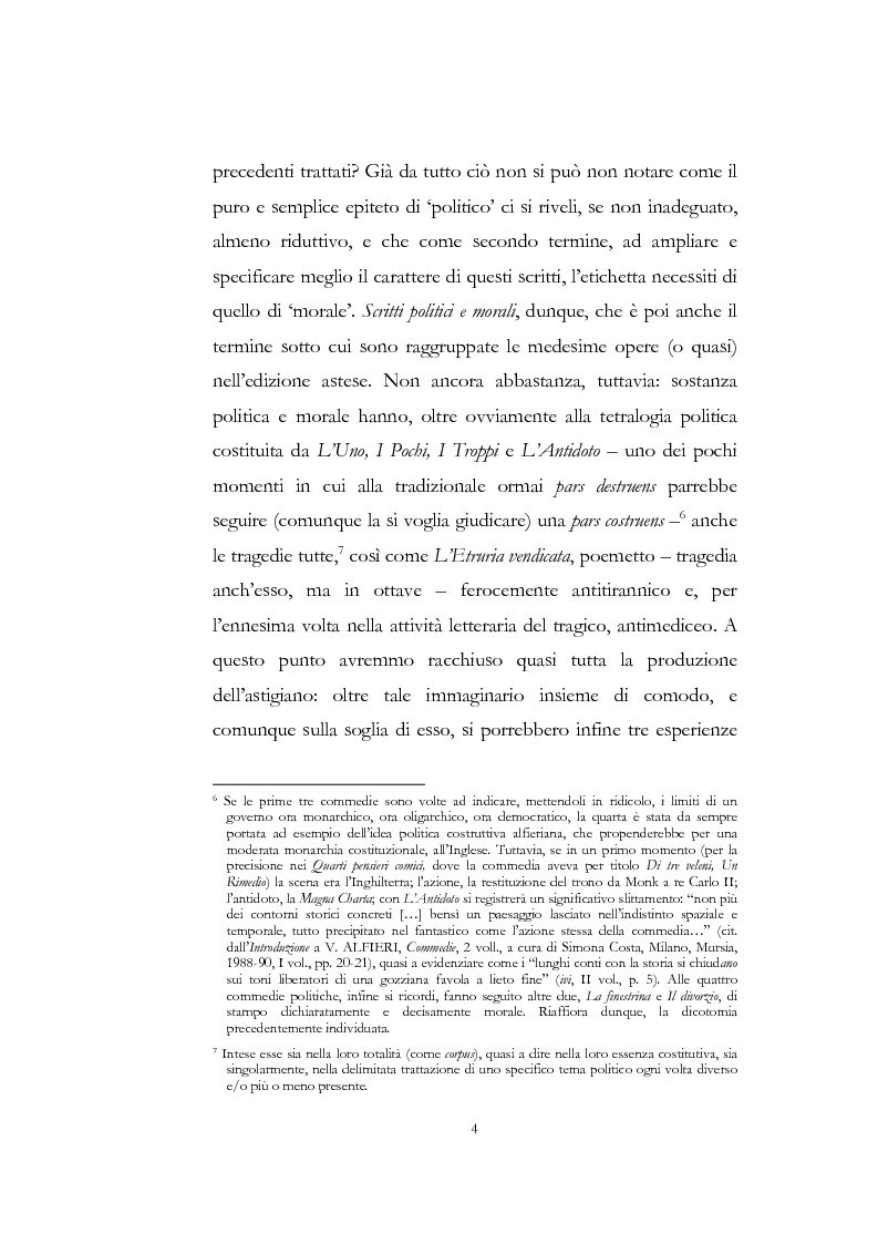 Anteprima della tesi: "Nel fango i vili intanto al suol conficco" - Vittorio Alfieri fra politica e letteratura, Pagina 4