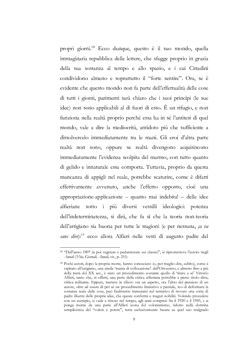 Anteprima della tesi: "Nel fango i vili intanto al suol conficco" - Vittorio Alfieri fra politica e letteratura, Pagina 9