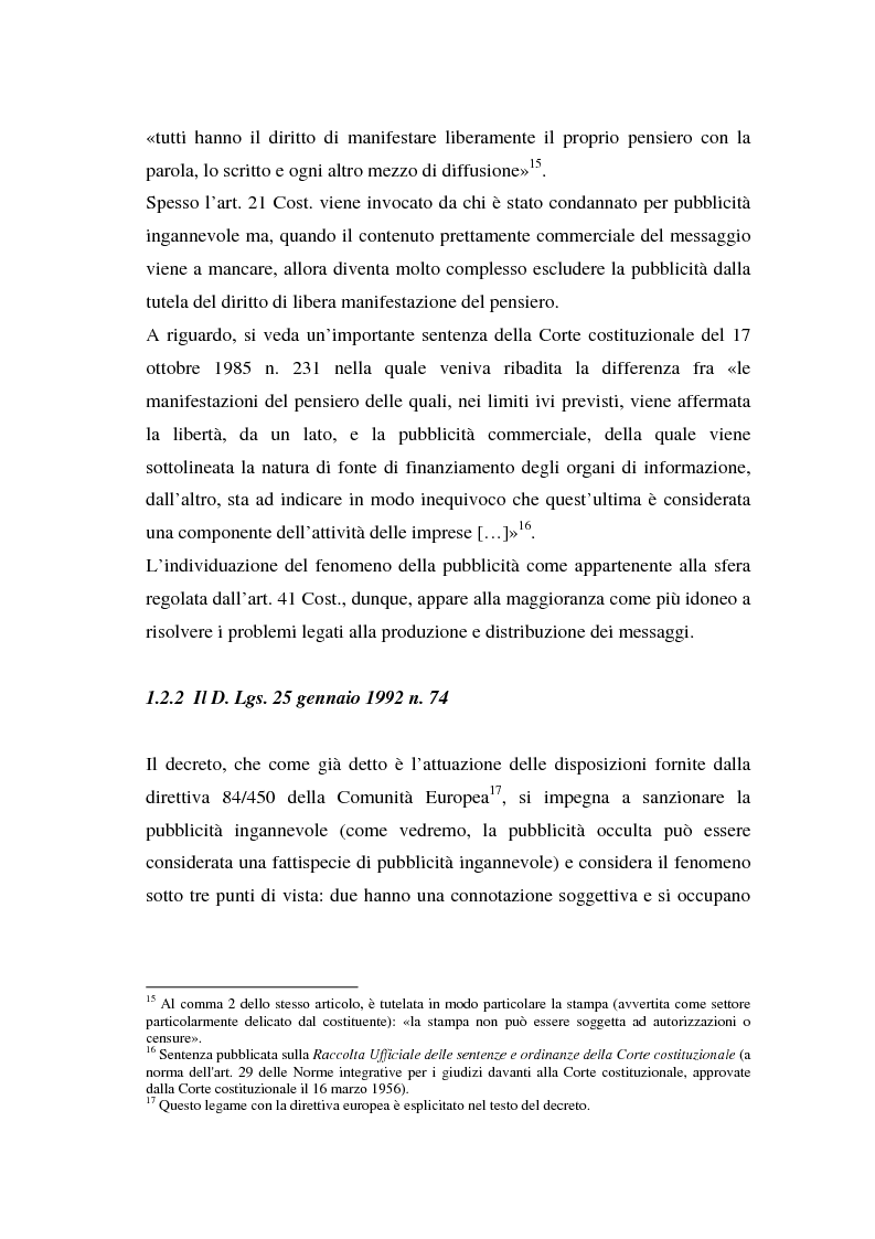 Anteprima della tesi: La repressione della pubblicità occulta, il caso Grazia firmato Armani, Pagina 6