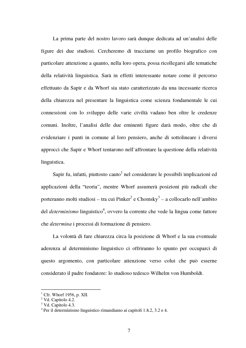 Anteprima della tesi: La relatività linguistica nella prospettiva di E. Sapir e B. l. Whorf, Pagina 2