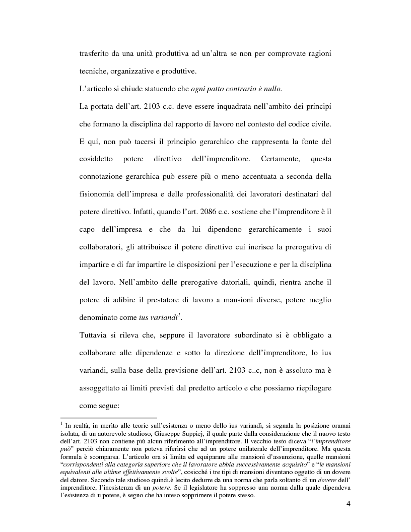 Anteprima della tesi: La tutela della professionalità del lavoratore, Pagina 2
