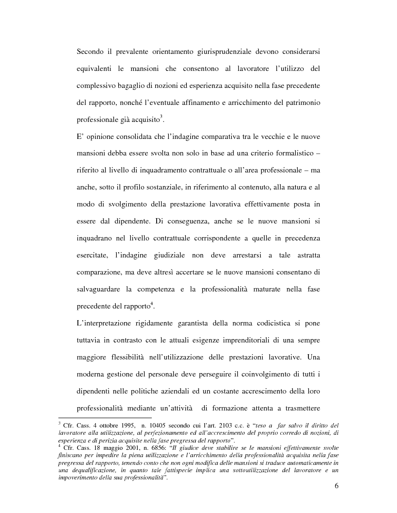 Anteprima della tesi: La tutela della professionalità del lavoratore, Pagina 4