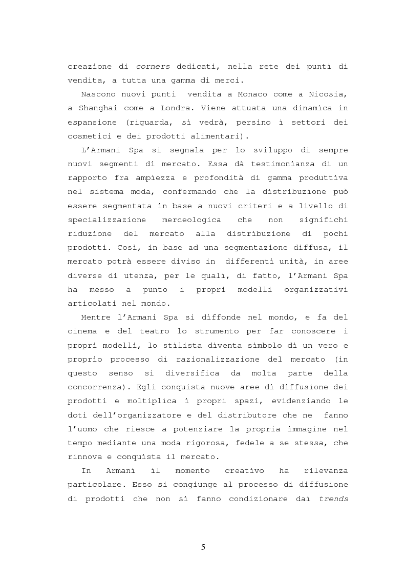 Anteprima della tesi: Il caso Armani. Stilista e imprenditore., Pagina 2