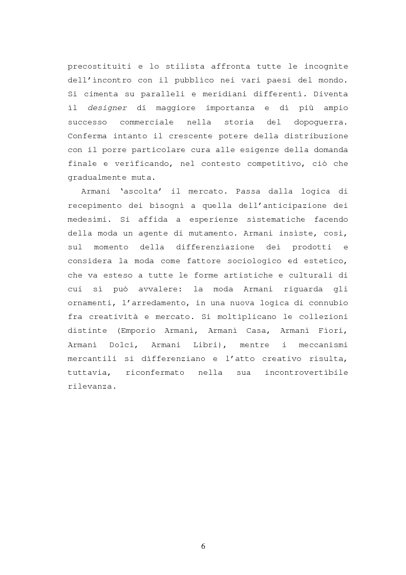Anteprima della tesi: Il caso Armani. Stilista e imprenditore., Pagina 3